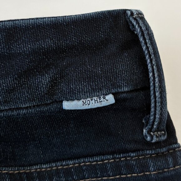 Mother Denim High Waisted Looker Ankle Fray in Last Call Dark Blue Womens 26 - Picture 14 of 15